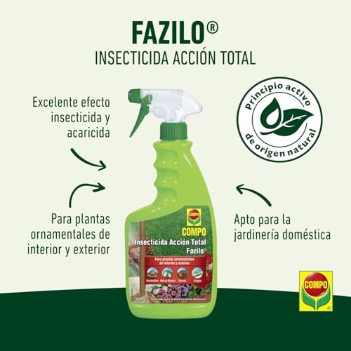 Miniatura 2 de COMPO Fazilo Insecticida Acción Total, Plantas ornamentales, 750 ml | Efecto acaricida e insecticida por contacto e ingestión, listo para usar en pulverizador, acción inmediata