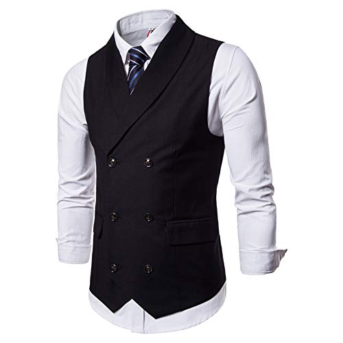 YFFUSHI Mens Slim Fit Dress Vest - Formal Turn Down Collar Premium Button Down Waistcoat2