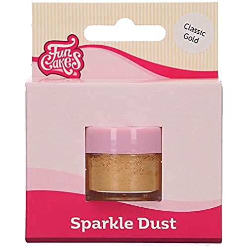 FunCakes Poudre colorante Classic Gold scintillante et brillante alimentaire, pour la décoration de gâteaux, certifiée Halal 2,5g