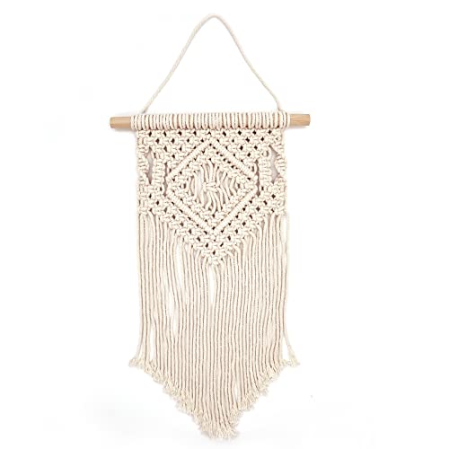 Bailinks Makramee-Wandbehang, handgefertigter gewebter Wandteppich, Boho-Chic-Wanddekoration für Schlafzimmer, Wohnzimmer, Wohnheim (A)