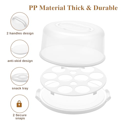 Mamajardin DGH-10-WHITE(01) Cake Carrier With Lid And Handle thumb #5