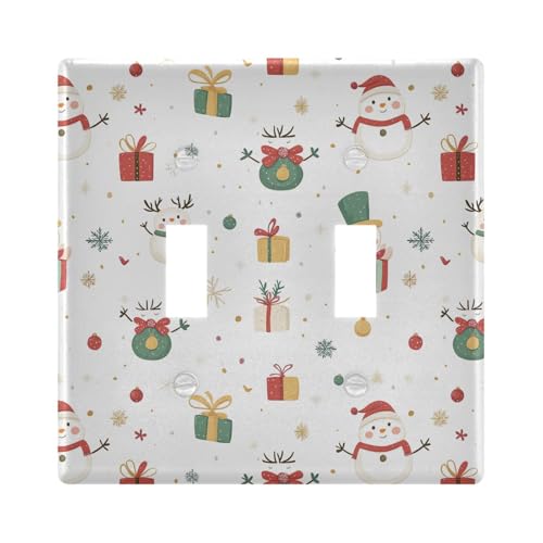 UMIRIKO Christmas Snowman Light Switch Cover Plate Covers Decorative Double Toggle Home Decor 202b7085