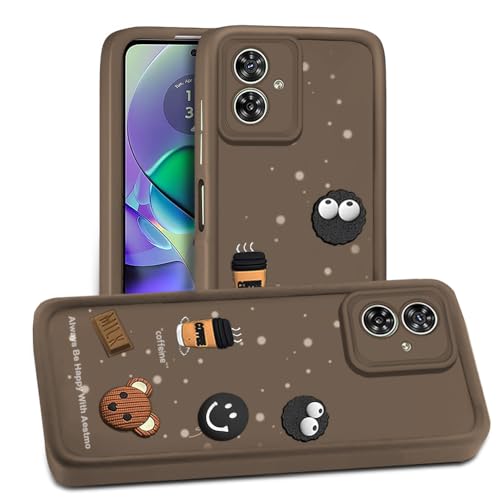 Image of AESTMO Back Case Cover for Motorola Moto G54 5G Cover | Cute Fun Cartoon 3D Ball | Coffee Silicone Case | Full Body Protection | Camera Protection Back Cover for Motorola Moto G54 5G (Brown)