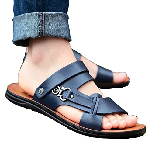 Men's Toe Sandals Fashion Beach Shoes Slippers Leather Sandals(38)