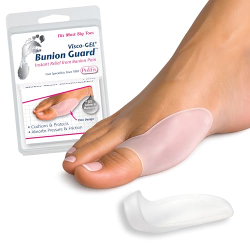 Pedifix Visco-GEL Bunion Guard, Soft Gel Cushion for Bunion Pain Relief and Toe Joint Protection, Provides All-Day Comfort, Washable and Reusable, Universal Fit for Left or Right Foot (Big Toe)