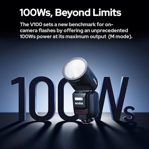 Ficha técnica Godox Flash de cámara V100S con kit de accesorios AK-R1 2.4G inalámbrico 100Ws cabeza redonda TTL Speedlite con pantalla táctil, lámpara de modelado LED, subflash, batería de litio de repuesto - Fernando Cortés Ficha técnica Godox Flash de cámara V100S con kit de accesorios AK-R1 2.4G inalámbrico 100Ws cabeza redonda TTL Speedlite con pantalla táctil, lámpara de modelado LED, subflash, batería de litio de repuesto - Fernando Cortés