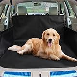 WIYETY Kofferraumschutz Hund Auto mit Seiten: Premium 600D Oxford Autositzbezug, Wasserdicht & Kratzfest, Universal Auto Kofferraum Hundedecke, Kofferraumdecke Hunde für AUT SUV Kombi (Schwarz)