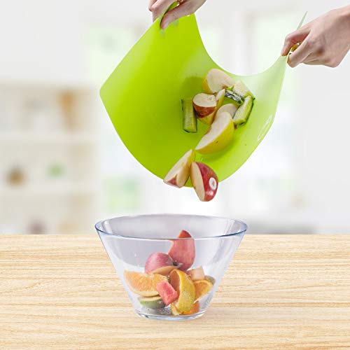 Metrical Poetry Flexible Plastic Cutting Board Mats Set, Food Grade Plastic Kitchen Cutting Mat With Food Icons and hanging hole, 15