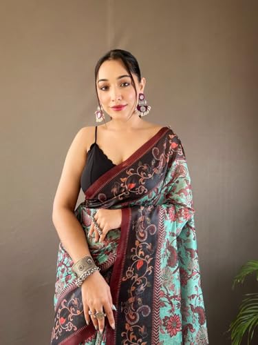 Saree coton impression numérique haute définition style casual moderne