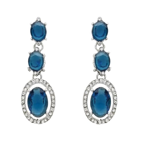 Image of I Jewels Silver Plated Stylish Design Crystal Diamond Necklace With Earrings & Maang Tikka Jewellery Set for Women