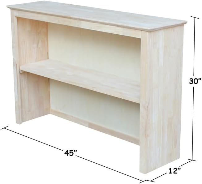 Parawood Hutch with Butcher Block Top - 45" Wide Solid Wood Storage