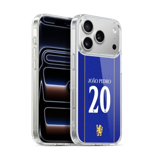 Head Case Designs Officially Licensed Chelsea Football Club João Pedro 2026/27 Players Home Kit 1st Group Gel Case [Military Grade] Compatible with Apple iPhone 17 Pro and Compatible with MagSafe