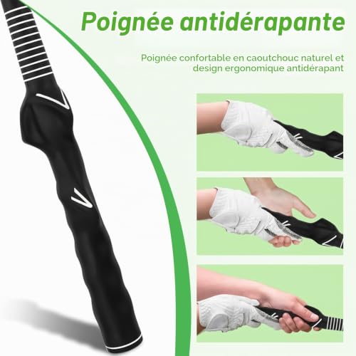 Chstarina Poignée D'entraînement De Golf, Télescopique Outil d'entraînement au Swing de Golf, Golf Tempo Trainer, Droit Main Club de Golf, Aide à l'entraînement pour Débutants – vue 4