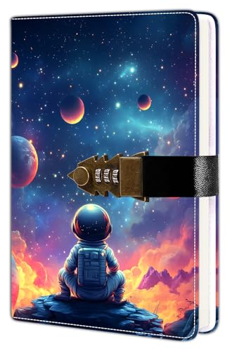 HwxBen Cuaderno A5 con 244 páginas y sistema de bloqueo con código – Ideal para escribir y guardar secretos personales. Papel de 100 g, escritura suave y sin traspaso de tinta.