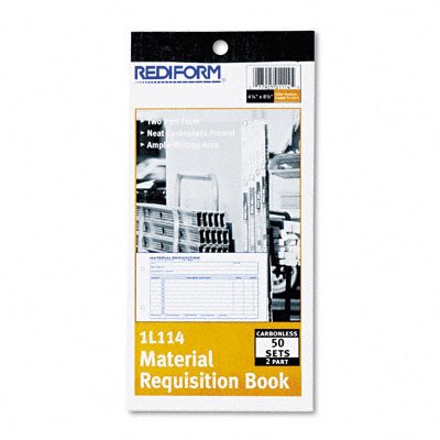 Rediform Material Requisition Book, 7 7/8 x 4 1/4, Two-Part Carbonless, 50-Set Book