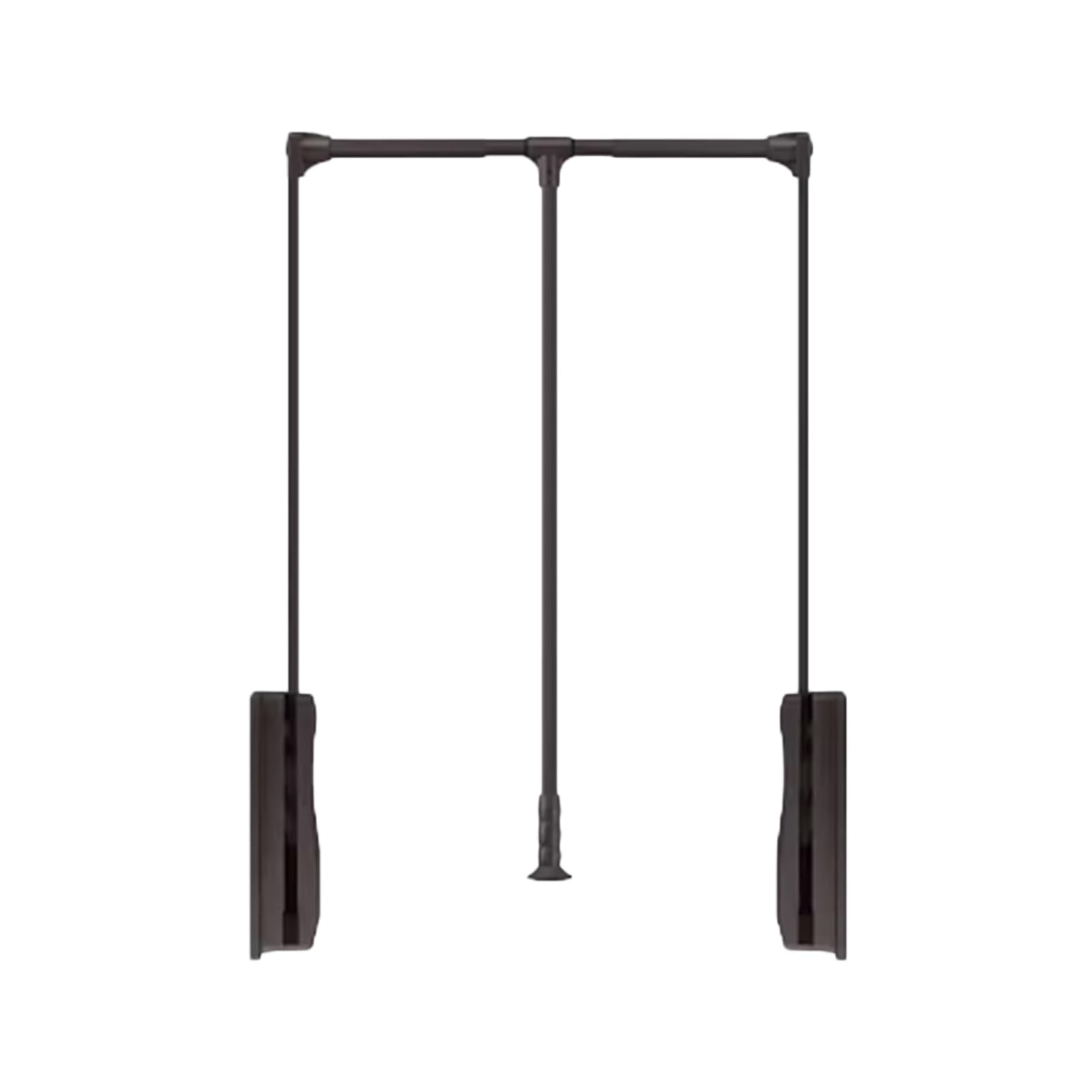 HTTGDGDH Adjustable Pull Down Closet Rod, Soft Return Wardrobe Rail For Easy Clothing Access, Load-Bearing 20Kg, Brown Finish, Fits 700-930Mm Spaces, Ideal For Organizing Clothes.,Brwon-930-1250mm