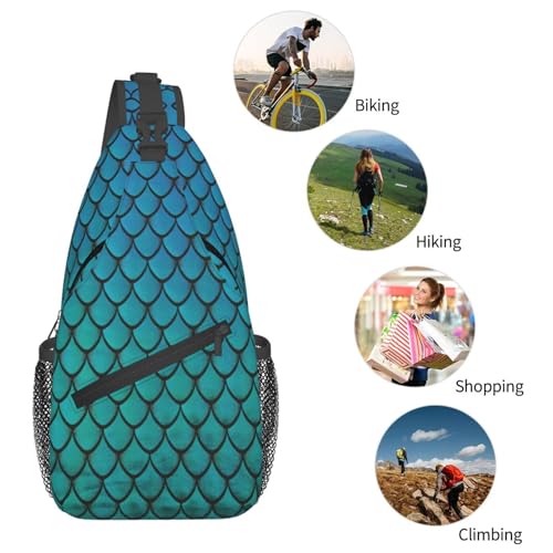 Mochila cruzada MyPiky con estampado azul para deporte unisex miniatura 6