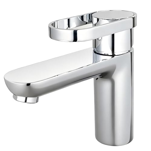 Robinet mono commande DN15 mitigeur lavabo vasque sous-plan économie eau chrome - 2