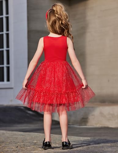 Arshiner Toddler Sleeveless Formal Dress Fancy Cute Tulle Glitter Party Holiday Kids Dresses4