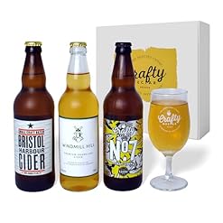 Buy the Crafty Nectar Medium-Dry Craft Cider Discovery Gift Box with Tasting Glass – Vegan & Gluten Free Sparkling Bottled Drinks (3 x 500 ml) – Crafty Nectar