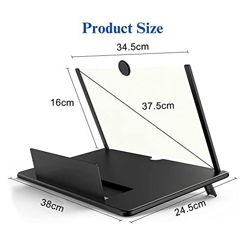 Image of 18 inch Screen Magnifier -3D HD Mobile Phone Magnifying Projector Screen Enlarger for Movies, Videos and Gaming - Foldable Phone Stand Holder with Screen Amplifier-Compatible with All Smartphones