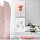 XIANGPEIFBH Mur Art Toile Peinture Nordique Affiche Boss Lady Pinky Promise Fille Tatouage Prints Photos Salon Home Decor-50x70cm sans Cadre