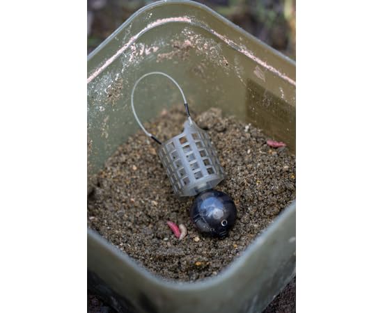 Korum Slow Sinking Feeder | Large 30mm x 32mm | Match Fishing Slow Sinking Feeder | for Commercial Carp | Casting Weight Empty 12.5g | Control Sink Rate by Adding Non-Toxic Shot | Code K0320115
