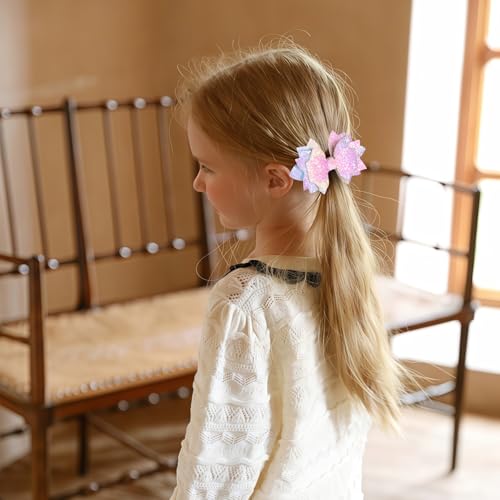 Pinzas para cabello con lazo de brillo multicolor 9.14 cm miniatura 4