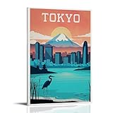 BBAUER Póster vintage de Tokio, pintura decorativa, lienzo, pósteres de pared e imágenes artísticas, impresión moderna, decoración de dormitorio familiar, pósteres de 20 x 30 cm