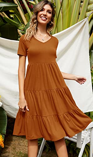 Image of Berydress Women's Casual Summer Tiered Midi Dress 2026 V Neck Boho Sundress