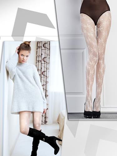 Ramede 6 Pairs Women Fishnet Thigh High Stockings Waist Tights Bow Patterned lace Fishnet Leggings Pantyhose for Halloween4