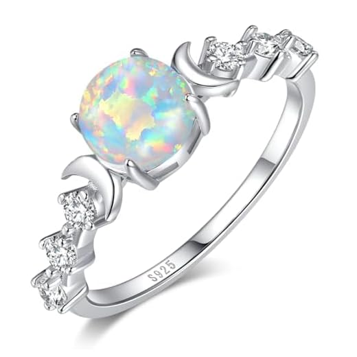 Moonstone Triple Moon Goddess Ring