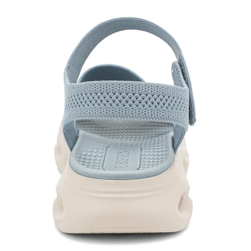 Image of UBFEN Womens Comfortable Walking Sandals with Cushioned Sole | Non-Slip Rocker Bottom, Arch Support, Adjustable Straps, Lightweight Water Sport Platform Summer