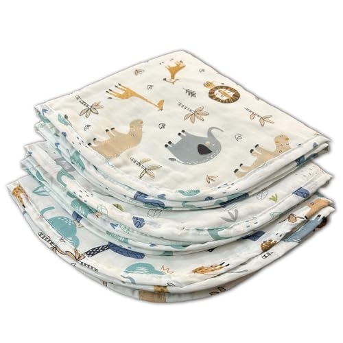 Image of Trance Home Linen Pure Cotton 3-Layered Multipurpose Baby Burp Cloth | Baby Receiving Cloth | Skin-Friendly Reusable | Cotton Baby Burping Towel (Pack of 3, 40x40 cm, Baby Pug)