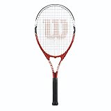 Wilson Federer Strung Tennis Racquet, 4 3/8-Inch, Red/White/Black