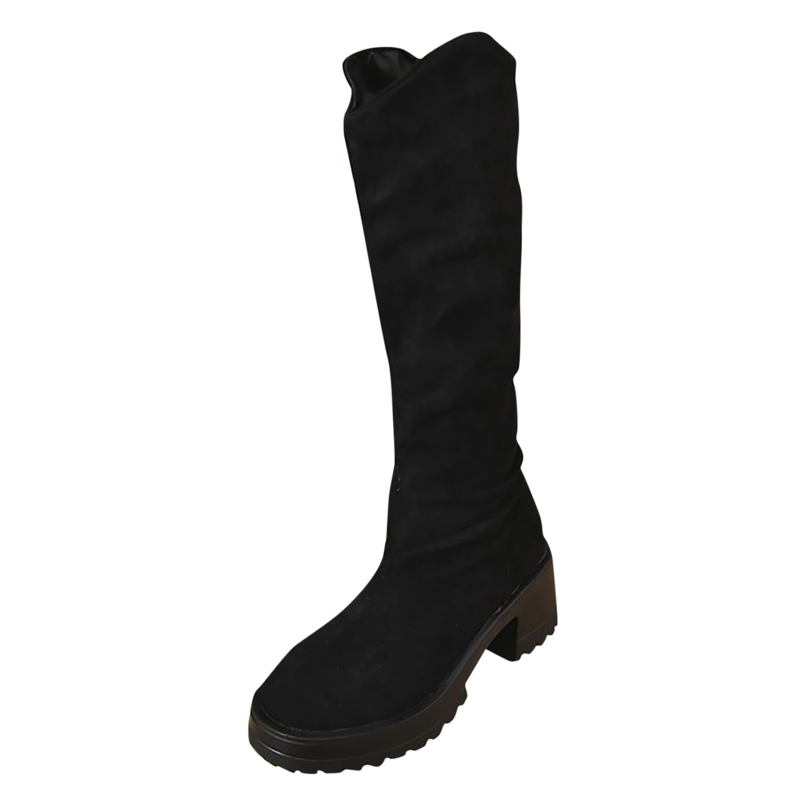 Botas de plataforma para mujer con tacón en bloque y botas altas de equitación 8