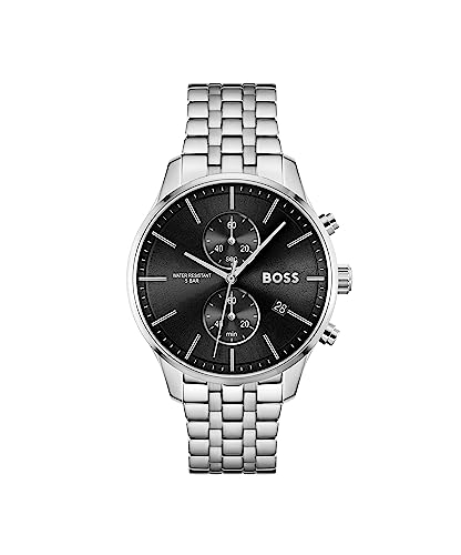 BOSS Montre Chronographe à Quartz pour homme Collection Associate avec Bracelet en Acier Inoxydable BOSS Montre Chronographe à Quartz pour homme Collection Associate avec Bracelet en Acier Inoxydable