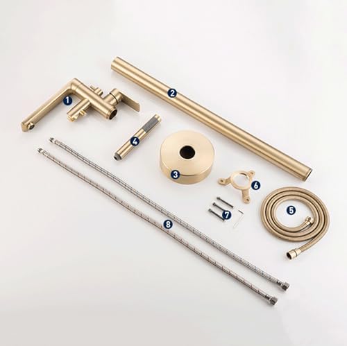 Robinet de sol baignoire or brossé design haut de gamme - 8