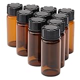 10ml Liquid Sampling Sample Glass Bottles Vials 1/3 Oz Screw Cap Brown Bottles Pack of 10