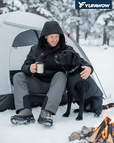 Image of Yufawow Men's Ski Jacket Waterproof Warm Snowboard Jacket Insulated Winter Coat for Outdoor Cold Weather Sports Work