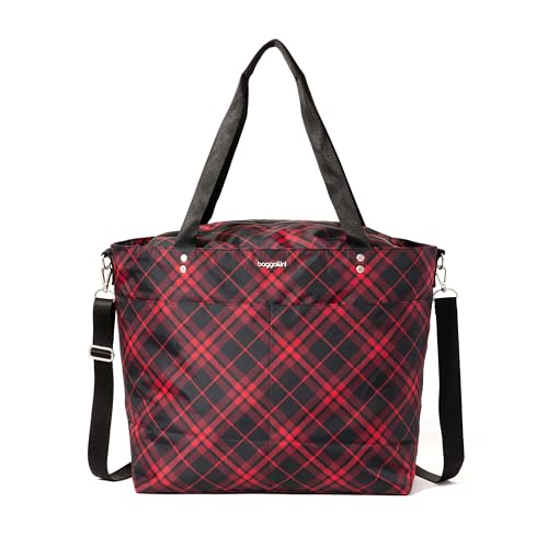 Large Carryall Tote Bag for Women - Lightweight Nylon Zipper Top Weekender Travel Beach Bag Personal Item w/Luggage Sleeve