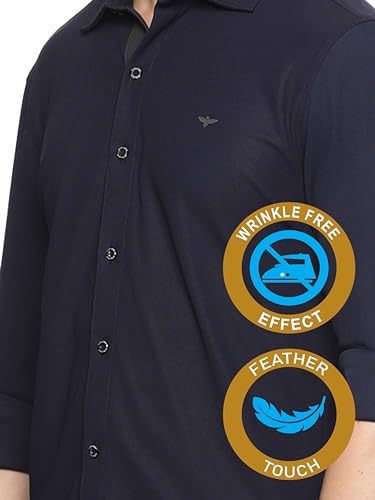 Image of STELLERS Men's Premium Full Sleeve Shirt | Feather Touch Feel| Regular Fit| Odour Resistant| Anti-Static| Wrinkle Free| Quick Dry | Stretchable| Lightweight| Sweat-Proof