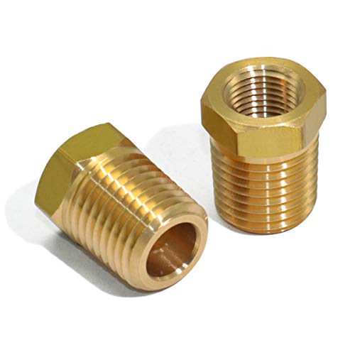 Kootans NO 4Pcs Heavy Duty 1/4 Npt Male Thread To 1/8 Npt Female Thread Brass Reducer Hex Bushing Brass Fitting Pipe Hose Tube Adapter Convert thumb #6