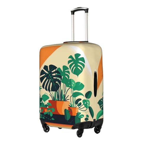 Cartoon Turtle Back Bamboo Suitcase Cover Small with Invisible Zipper, for Business and Travel, Without Suitcase2
