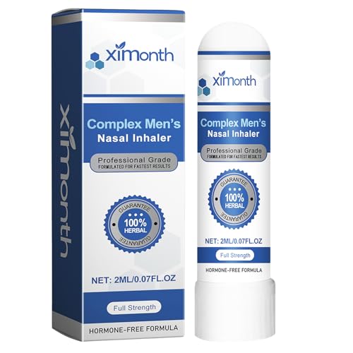 Nasal Stick, Inhalador Nasal Complejo para Hombres, Inhalador Nasal Portátil, Inhalador de Aceites en Tubos para Viajes y Mejora de la Concentración y Limpieza de las Vías Nasales