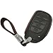 Alegender Hand Sew Leather 4 Buttons Smart Key Fob Cover Case Bag Jacket Protector Fit for 2016 2017 2018 Hyundai Tucson Elantra Sonata (NOT FIT Flip/Pop Out/Folding Key