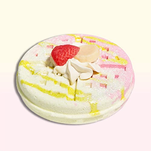 Waffle Bath Bomb, Stress Relieving Bath Bomb For Women, Soothing Bath Bomb For Kids, Handmade with Epsom Salt & Sweet Almond Oil, Gift for Her, Mothers day Valentineâ€™s Day & Christmas (Fruit Smoothie)
