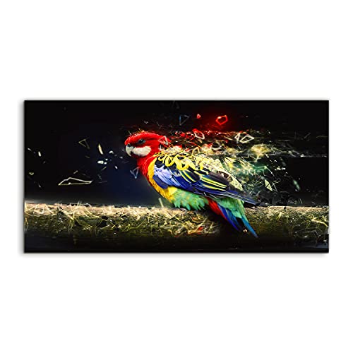 Art mural acrylique perroquet et plage pour créer une ambiance évasion au salon