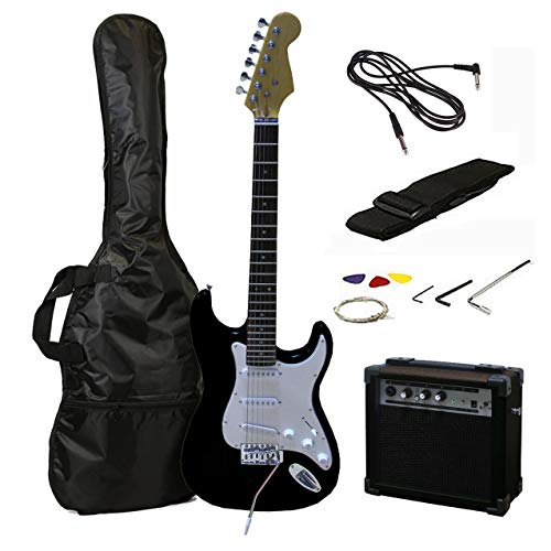 RockJam 6 ST Style Electric Guitar Super Pack with Amp, Gig Bag, Strings