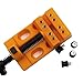 Mini 8-Hole Bench Vise Clamp – Portable Table Vise for Jewelry Making, Walnut Carving, DIY Crafts, Watch Repair, Model Building – Adjustable Jaw Tool (Red)